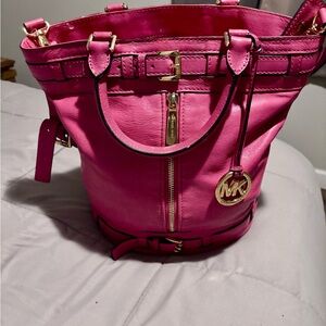 Michael Kors Hot Pink Leather Shoulder Bag